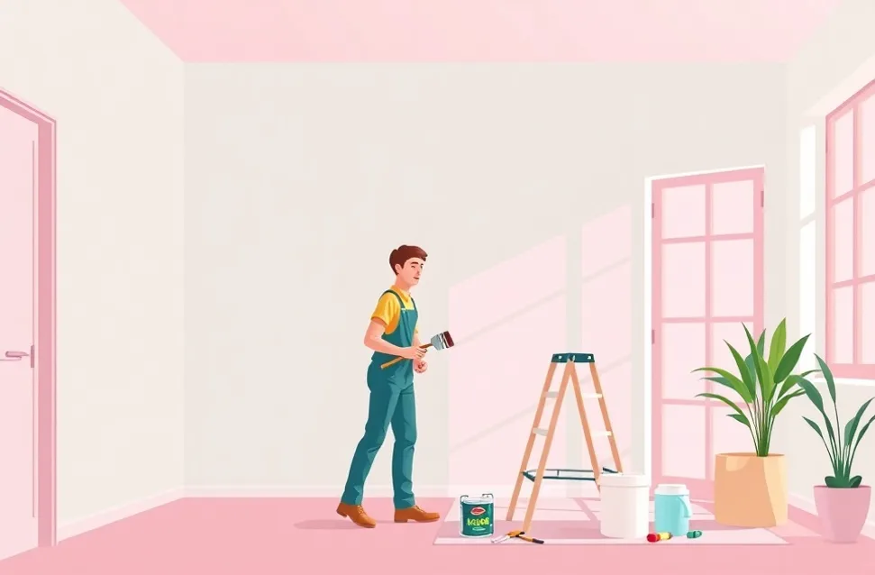 Intérieur rénové après travaux de peinture à Noisiel